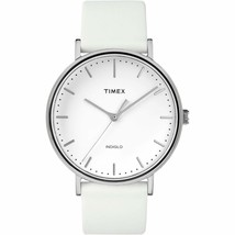 Timex Men&#39;s TW2R26100 Fairfield 41mm White Dial Leather Watch - £76.24 GBP