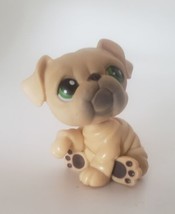 Littlest Pet Shop Authentic # 107 Tan Blonde Bulldog Green Eyes LPS  - $8.96