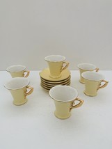 Casati Fine Porcelain Aramco Imports Expresso Yellow Cup and Saucer *Set of 6* - £92.78 GBP