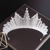 Crystal Bridal Jewelry Set Cubic Zircon African Crown sets Tiara Earrings Choker - £37.75 GBP