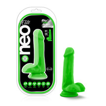 Neo Elite 6&quot; Silicone Dual Density Cock With Balls Neon Green - £28.74 GBP