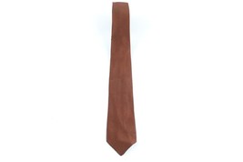 Vintage 30s 40s Rockabilly Silk 4 Fold Skinny Neck Tie Dress Tie Brown Necktie - £19.42 GBP