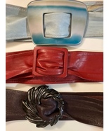 1970s Lot of 4 soft leather cinch waist sash belts.   - $26.99