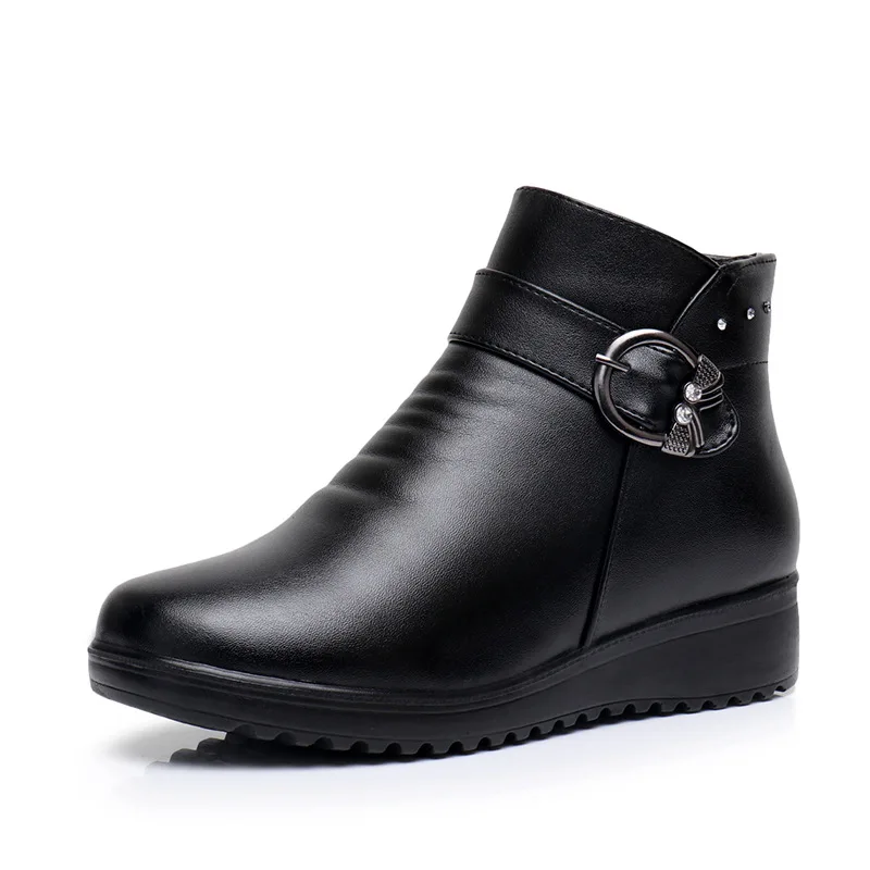 Women Boots Winter Shoes Fashion Woman Leather Wees Ankle Boots Casual Keep warm - £179.09 GBP