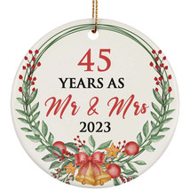 45 Years As Mr And Mrs 45th Weeding Anniversary Ornament Christmas Gifts Decor - £11.83 GBP