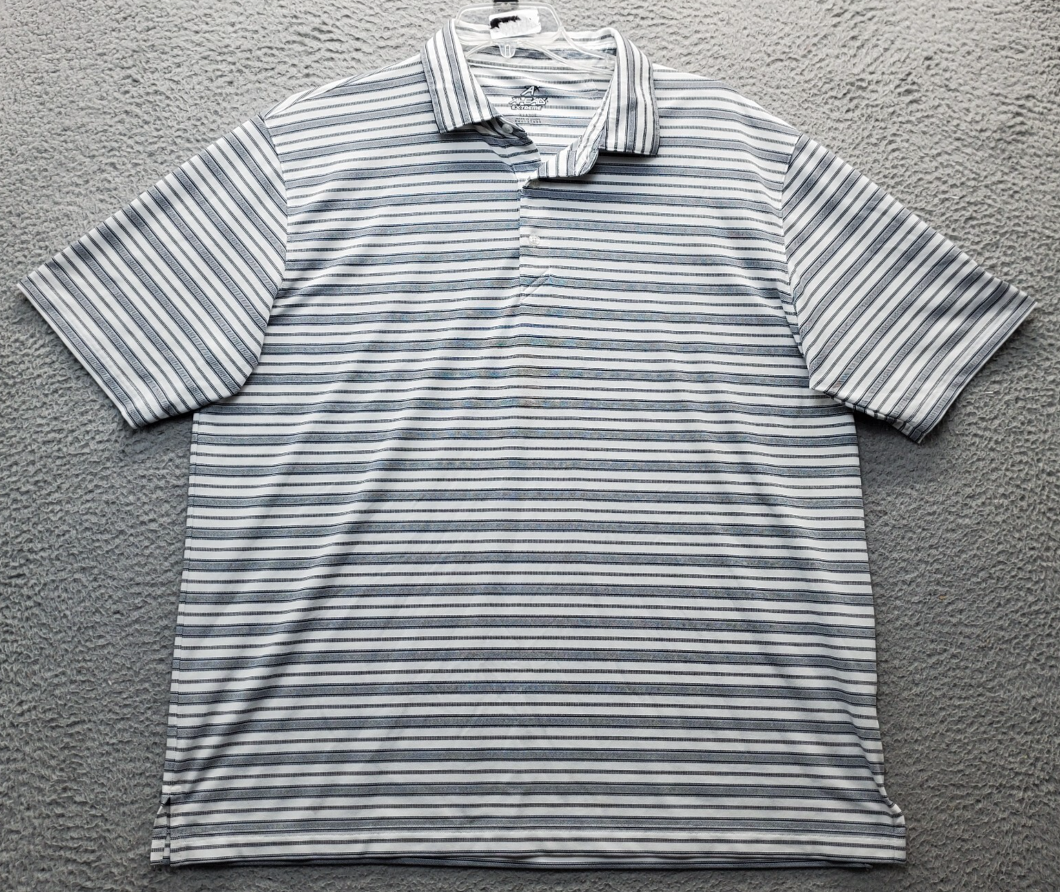 Ahead Extreme Polo Shirt Men XL Multi Striped Short Sleeve Slit Golf Per... - £20.91 GBP