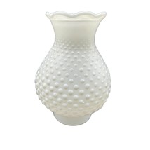 Vintage Hobnail Ruffled Top Hurrican 7&quot; replacement shade globe White - $14.85