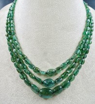 Antique Natural Emerald Beads Nugget 3 L 243.50 Ct Gemstone Important Necklace - £1,480.80 GBP