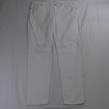 LOFT 34 / 18T Curvy Skinny White Destroyed Stretch Denim Jeans - £19.23 GBP