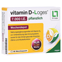 Vitamin D Loges 7,000 IU Vegetable weekly depot 90 pcs - £51.15 GBP
