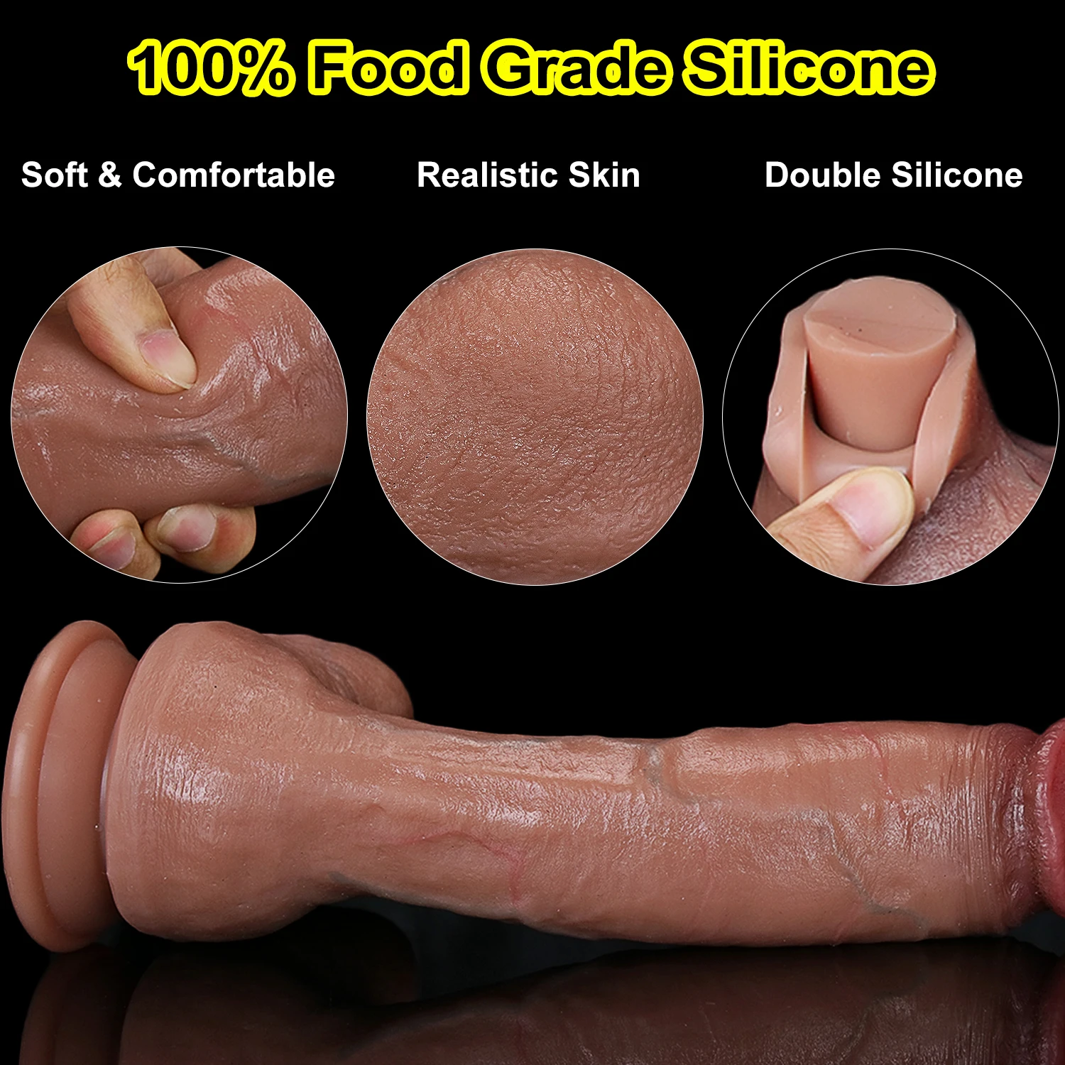 House Home Soft Realistic Skin Feel Human  Cheap  Double Silicone Suction Cup Th - £35.97 GBP