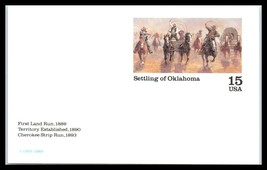 1989 US Postal Card - SC# UX130 Settling Of Oklahoma, Unused F2 - £2.37 GBP