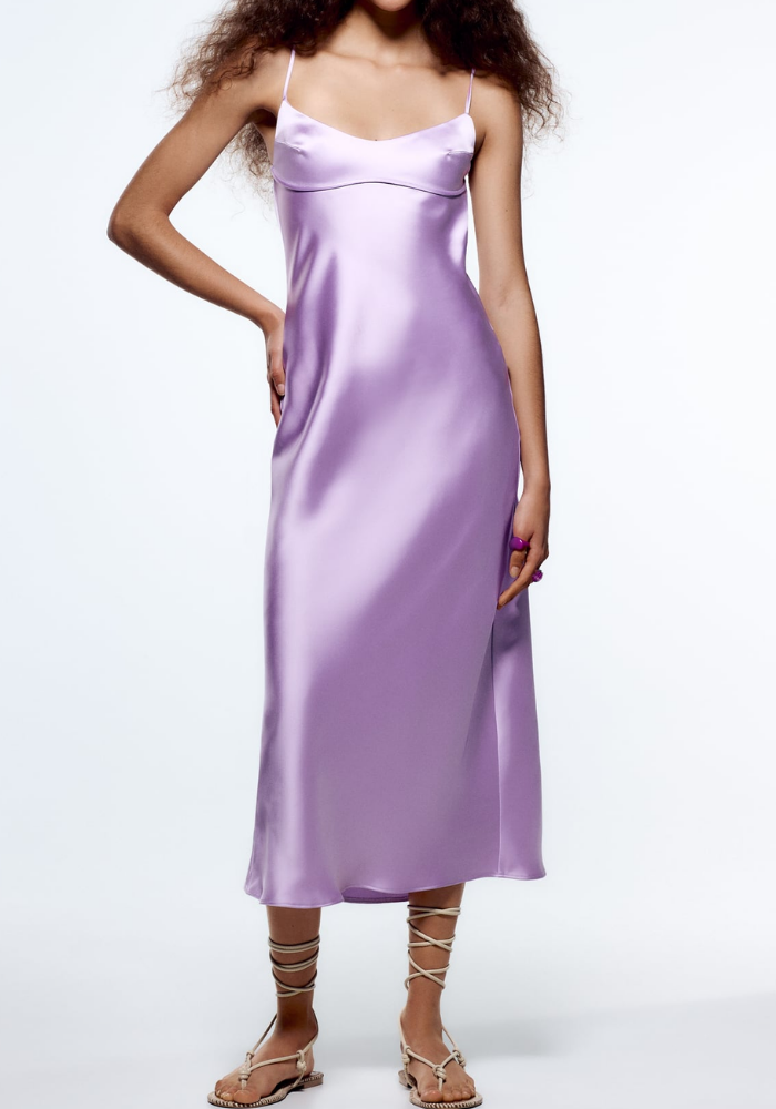 Zara Bnwt New. Lilac Midi Satin Slip and 47 similar items