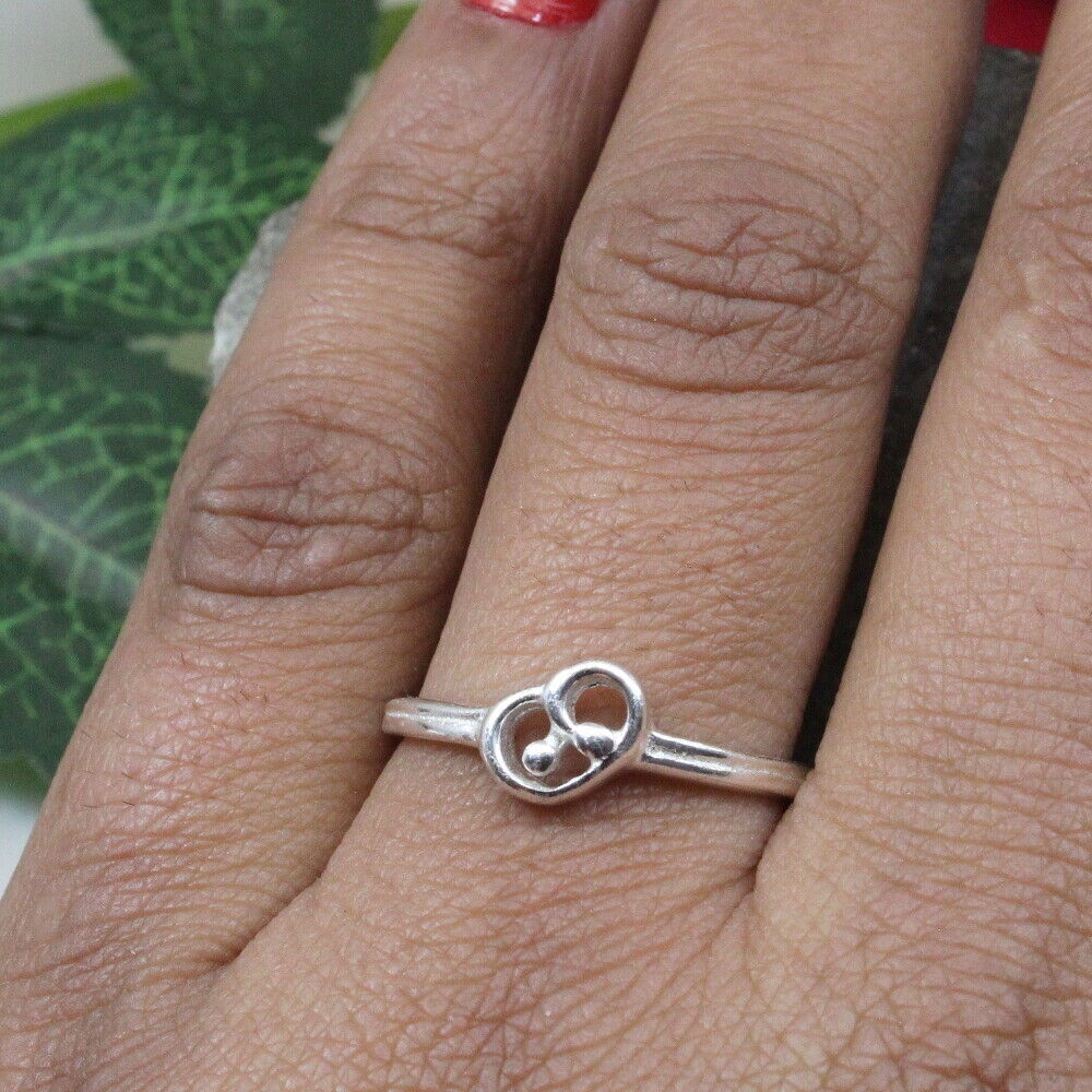 Primary image for Real Solid Sterling Silver Heart Shape Women Finger Ring