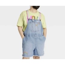 Pride Overalls Adult Size M Denim Rainbow Cutoffs Shorts Suspenders Prid... - £23.52 GBP