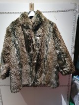 Superb vintage 60s/70s faux fur coat. Tissavel, France. MIX Grey Brown Size  40 - £64.06 GBP