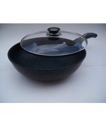 Ceramic Marble Coated Cast Aluminium Non Stick Wok With Glass Lid 32 CM - $73.10 CAD