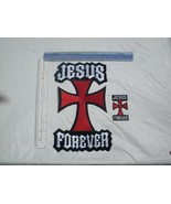 Jesus Patch Forever large 12&quot; patch &amp; small 3&quot; patch  embroidered Patche... - $352.42 MXN