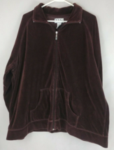 New York Laundry Woman Size 3XL Brown Zip Up Hooded Jacket - £11.35 GBP