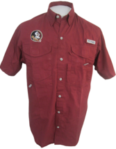 Columbia PFG Men shirt short sleeve p2p 23&quot; S Florida State Seminoles maroon - £20.71 GBP