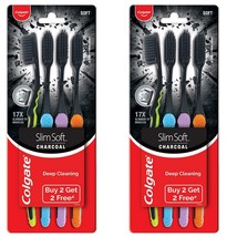 2 x Colgate Slim Soft Charcoal Toothbrush Pack of 4 Toothbrushes Assorted New - $12.99