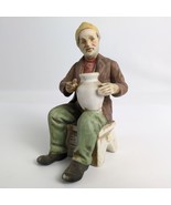 Vintage Old Man Potter Making Pottery Vase Bisque Porcelain Sit 5.5&quot; Fig... - $366.26 MXN
