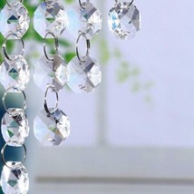 12Pcs x 10" Crystal Glass Bead Curtain Clear Hand-Strung Party Christmas Decor - £10.96 GBP