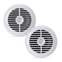6.5 Inch Dual Marine Speakers - 2 Way Waterproof and Weather Resistant Outdoor A - £48.75 GBP