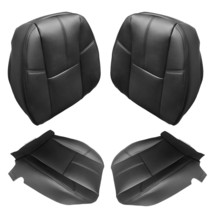 Front Driver &amp; Passenger Seat Cover Black For Chevy Silverado 1500 2500 2007-14 - £80.22 GBP