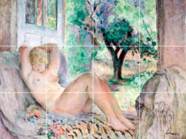 henri lebasque grand nu le cannet woman nude ceramic tile mural backsplash - £47.47 GBP+