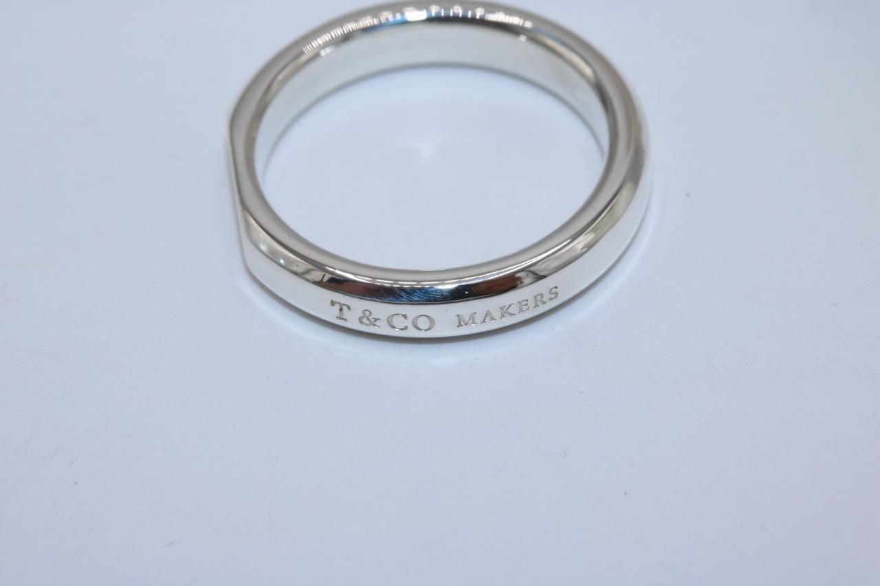 Primary image for Retired Tiffany & Co. Sterling Silver Tiffany Makers Slicer Band Ring Size 8