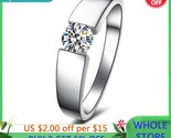  tibetan silver rings round solitaire cz zircon wedding rings fashion jewelry gift thumb155 crop