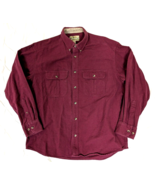 Cabela&#39;s Chamois Deerskin Soft Button Down Shirt Men’s Size Large Red Vi... - £15.58 GBP