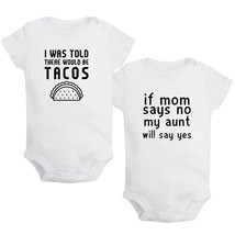 There Would Be Tacos &amp; If Mom Says No Rompers Baby Bodysuits Jumpsuits Pack of 2 - £14.58 GBP