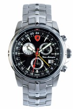 Tonino Lamborghini Men&#39;s Pilot Power Reserve/Day/Date/Alarm Swiss Watch-Black - £506.90 GBP