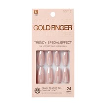 GOLDFINGER READY TO WEAR GLUE INCLUDED 24 LONG NAILS - #GSF12 - $8.99