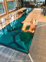 Epoxy Table, Live Edge Natural Wooden Table, Walnut Resin River Dining Table Top - £737.98 GBP+