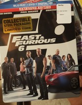 fast &amp; furious 6 extended edition steelbook packaging BLU-RAY + DVD + DIGITAL HD - £43.96 GBP