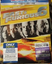 fast&amp; furious 6 extended edition steelbook packaging BLU-RAY + DVD + DIGITAL HD - £31.96 GBP