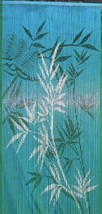 Natural Bamboo Beaded Curtain Blue Bamboo Scene Beads Window Doors Room ... - £57.47 GBP