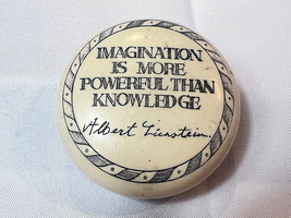 Albert Einstein Paperweight Imagination Is More Powerful Than Knowledge Gr. Brit - £23.49 GBP