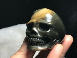 Natural Ocean Jasper Carved Skull Realistic Healing Crystal Healing L012... - £34.07 GBP