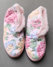 Dearfoams Quilted Slippers Floral Chintz Boots Fur Lined Vintage 6.5 - 7 Booties - £30.36 GBP