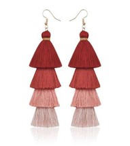 Women Girl Teen Bohemian Colorful Long Tassel Thread Dangle Earrings - £3.99 GBP