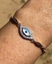 925 Silber Evil Eye Protection Armband Amulett Nazariya 6,5 &quot; + 1&quot;... - £22.56 GBP