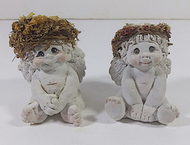 Dreamsicles Cherub Figurine Lot 3in Angel Pair Halo Kristin 1997 Vintage Figure - £7.98 GBP