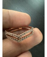 585 14K RG Stamped Rose Gold V Tiara Size 7 Ring - $745.50 MXN