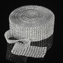 Rhinestone Sparkle 1.58&quot;x30 FT Diamond Wraps Ribbon Wedding Party Decor ... - $6.40