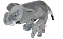 Realistic Mama Elephant w/ baby Plush Love Planet Earth BBC Stuffed Animal set - £14.37 GBP