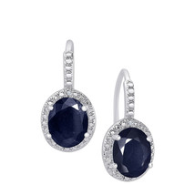 925 Argent 2ct Simulé Saphir Bleu Goutte / Pendantes Oreilles Saint Valentin - $60.71